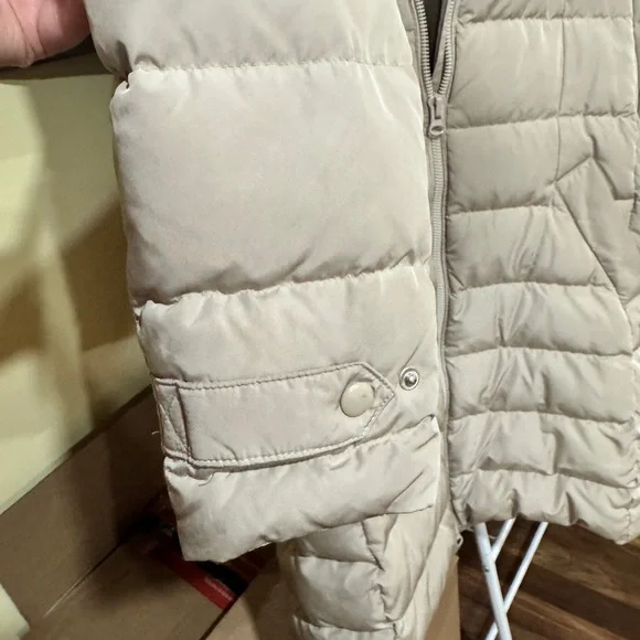Zara Beige Hooded Puffer Coat - Picture 6 of 17
